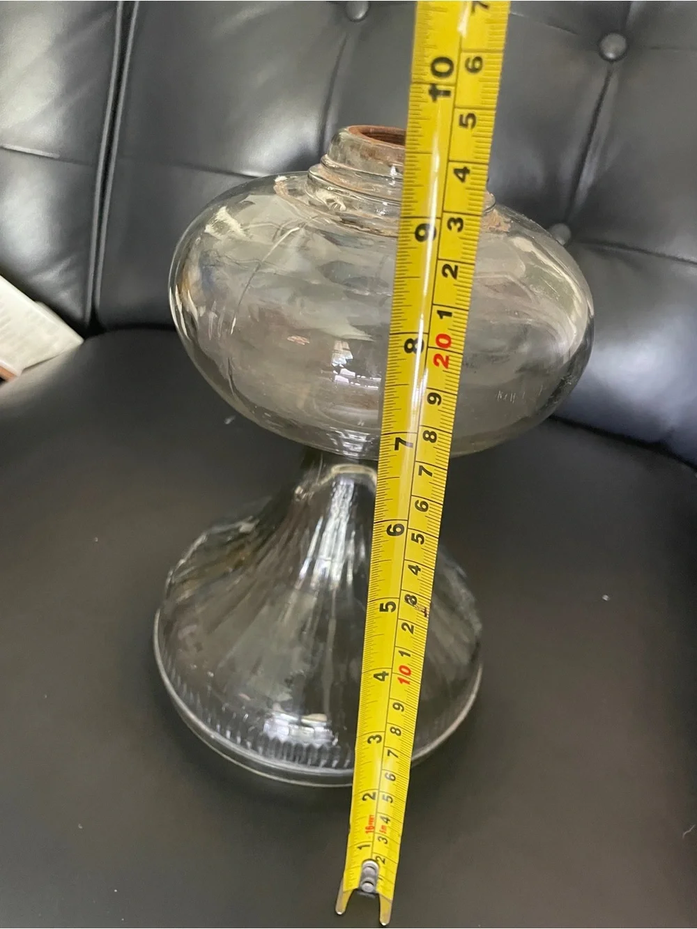 Home Accent Vintage clear Glass Pedestal Oil Lamp Cottagecore lantern